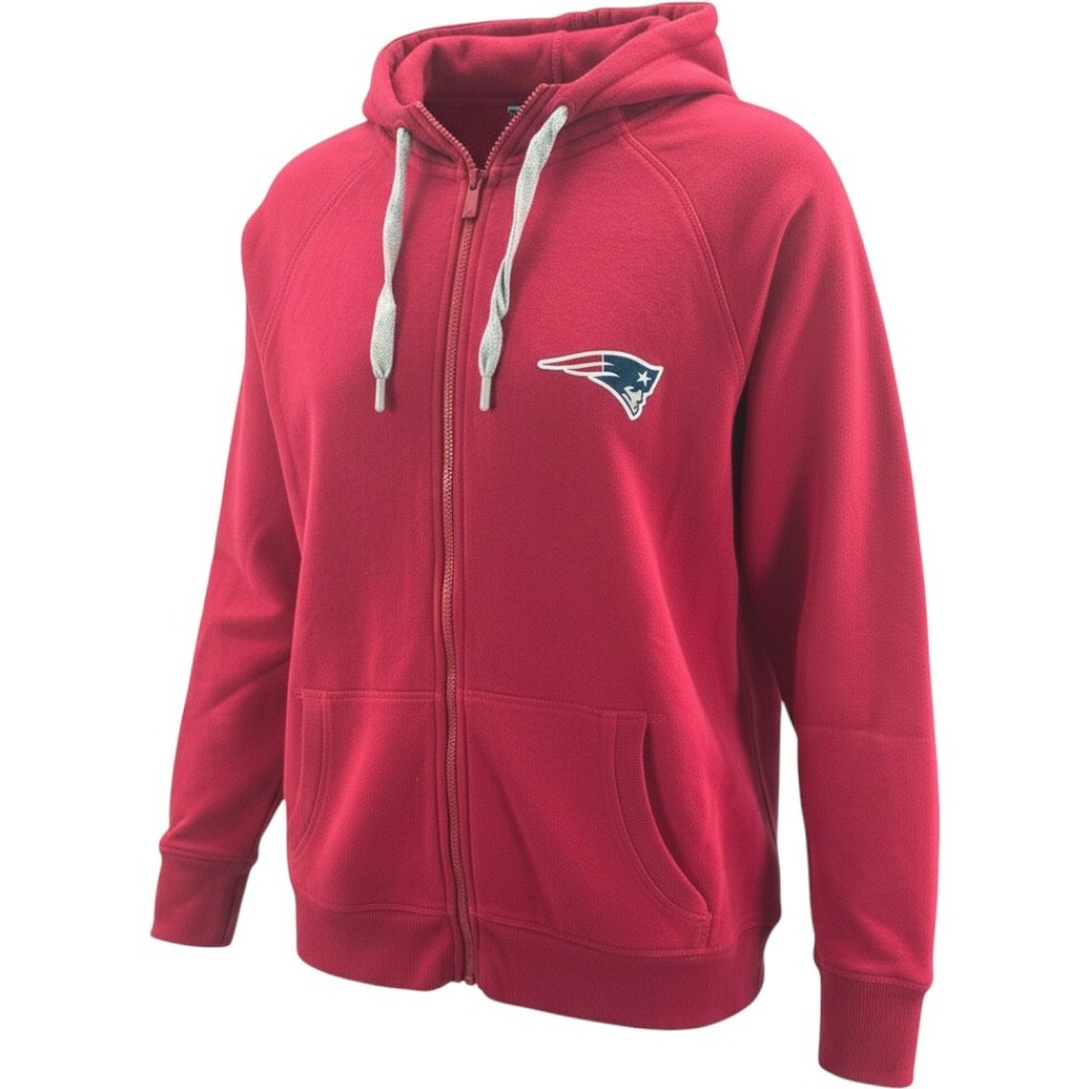 Antigua NFL New England Patriots Womens Red Full Zip Hoodie Sweatshirt Large NEW
